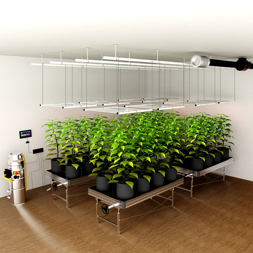 B-720W Foldable Full Spectrum LED Grow Light LM281B 6 Bar 2.55umol/J IP54 Rated for Chips 3-Year Warranty for Plant Rack