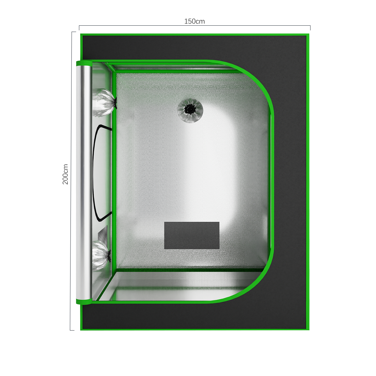 150x150x200 cm Grow Tent 600D Oxford Fabric with Metal Frame