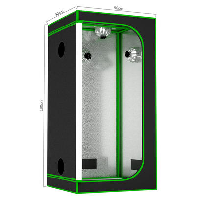 90x90x180 cm Grow Tent 600D Oxford Fabric with Metal Frame