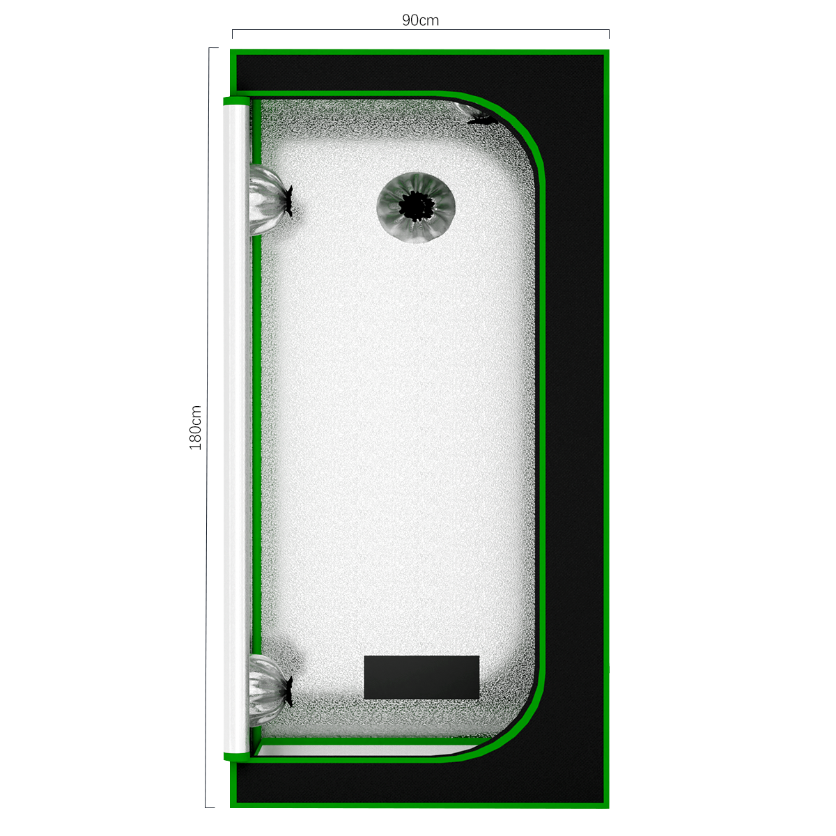 90x90x180 cm Grow Tent 600D Oxford Fabric with Metal Frame
