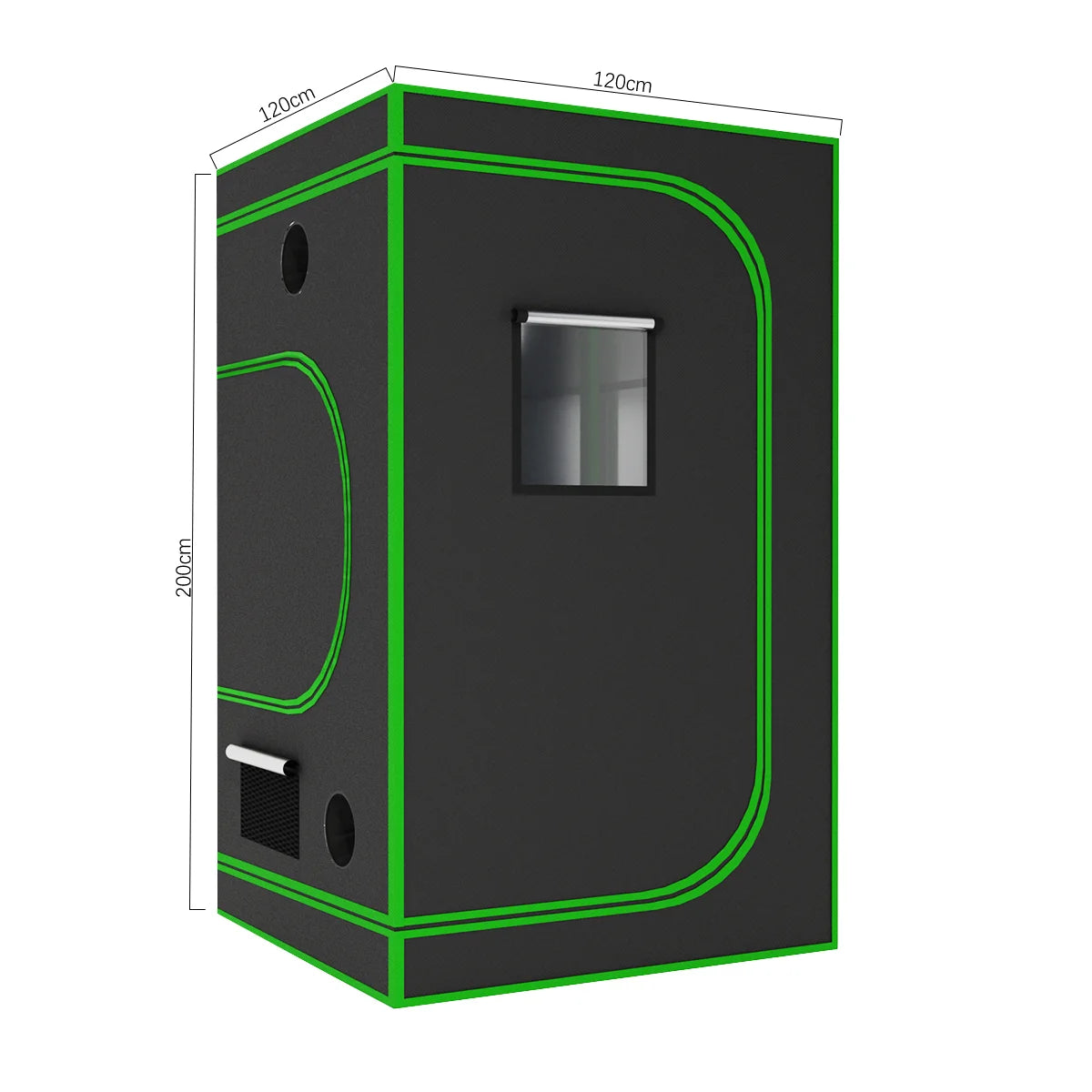 600D Oxford Fabric Grow Tent with Metal Frame 120x120x200 cm