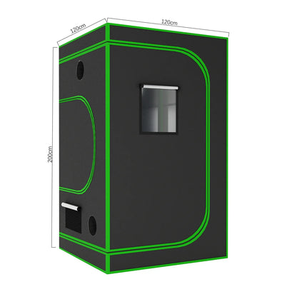 600D Oxford Fabric Grow Tent with Metal Frame 120x120x200 cm