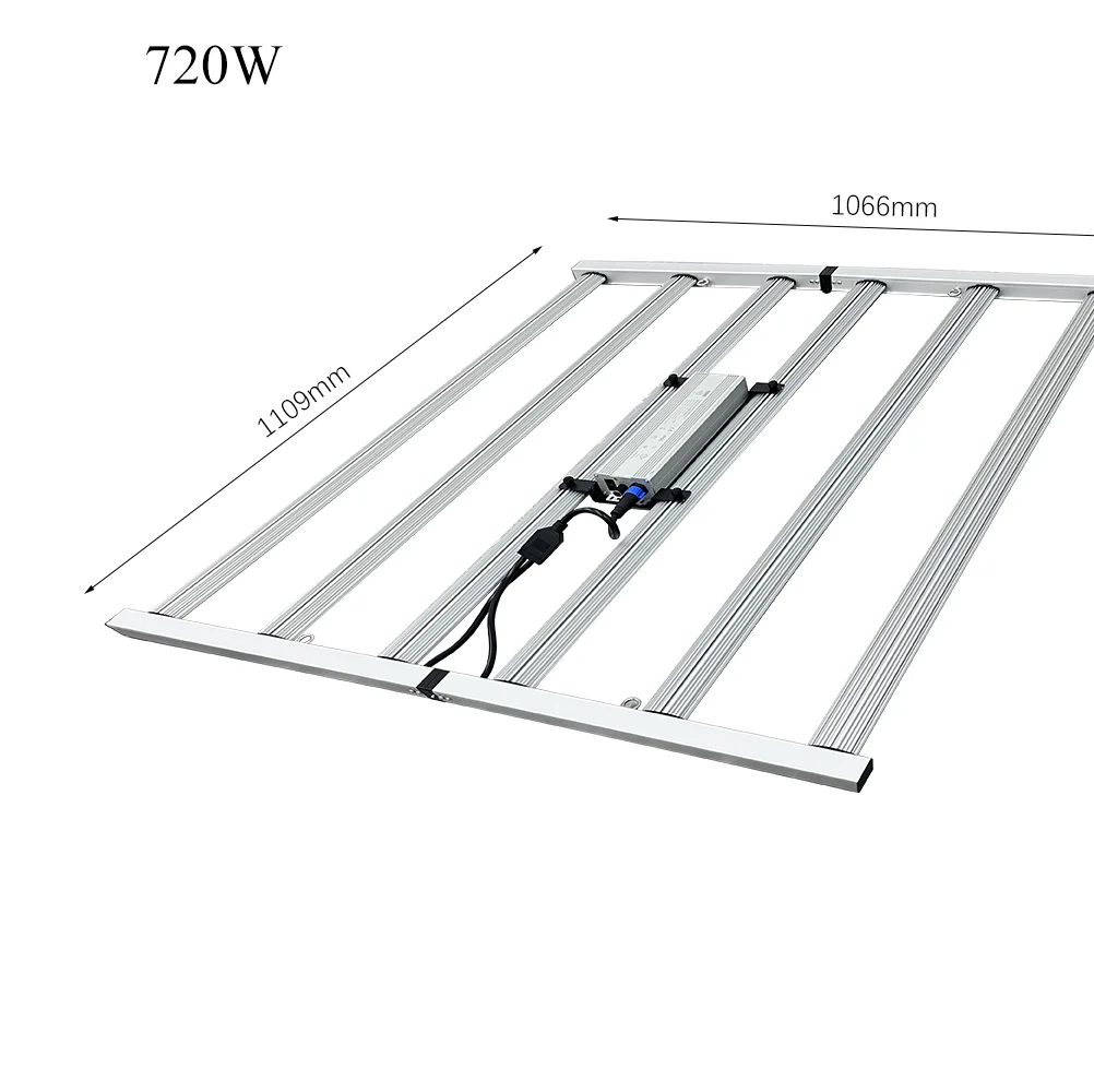 B-720W Foldable Full Spectrum LED Grow Light LM281B 6 Bar 2.55umol/J IP54 Rated for Chips 3-Year Warranty for Plant Rack