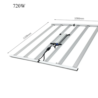 B-720W Foldable Full Spectrum LED Grow Light LM281B 6 Bar 2.55umol/J IP54 Rated for Chips 3-Year Warranty for Plant Rack