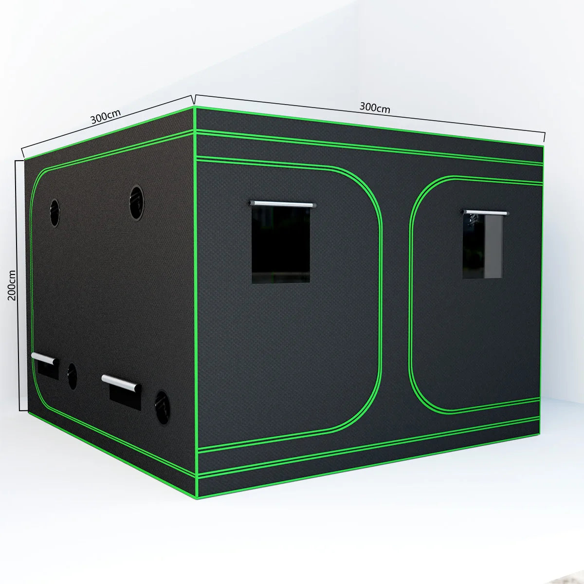 600D Oxford Fabric Grow Tent with Metal Frame 300x300x200 cm