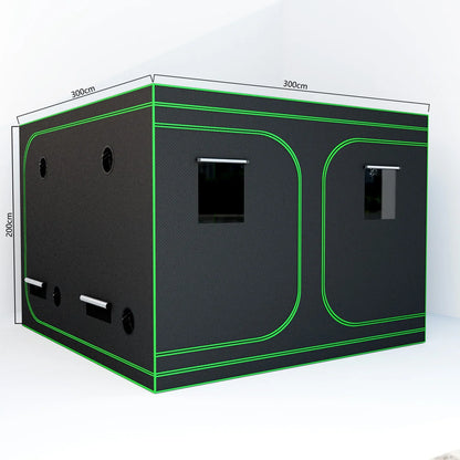 600D Oxford Fabric Grow Tent with Metal Frame 300x300x200 cm