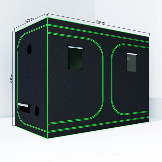 600D Oxford Fabric Grow Tent with Metal Frame 240x120x200 cm