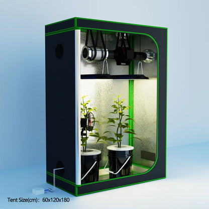 600D Oxford Fabric Grow Tent with Metal Frame 120x60x180 cm