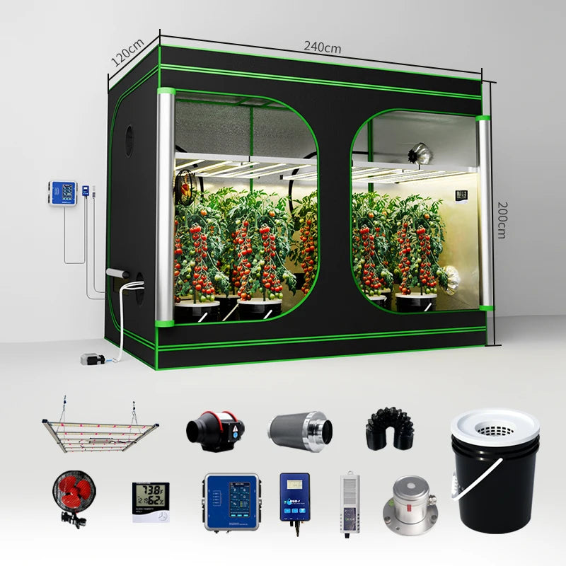 600D Oxford Fabric Grow Tent Kit with LED Light and Ventilation System