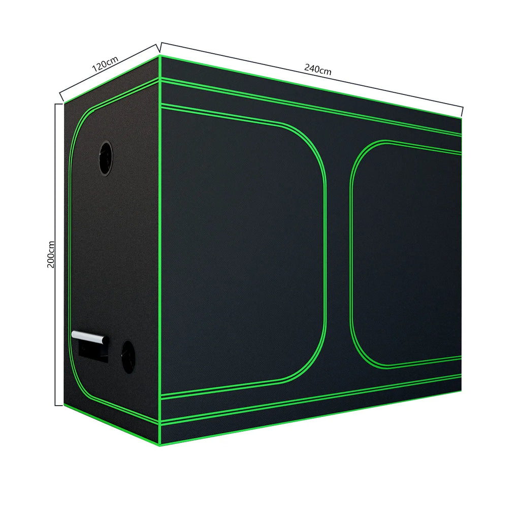 600D Oxford Fabric Grow Tent with Metal Frame 240x120x200 cm