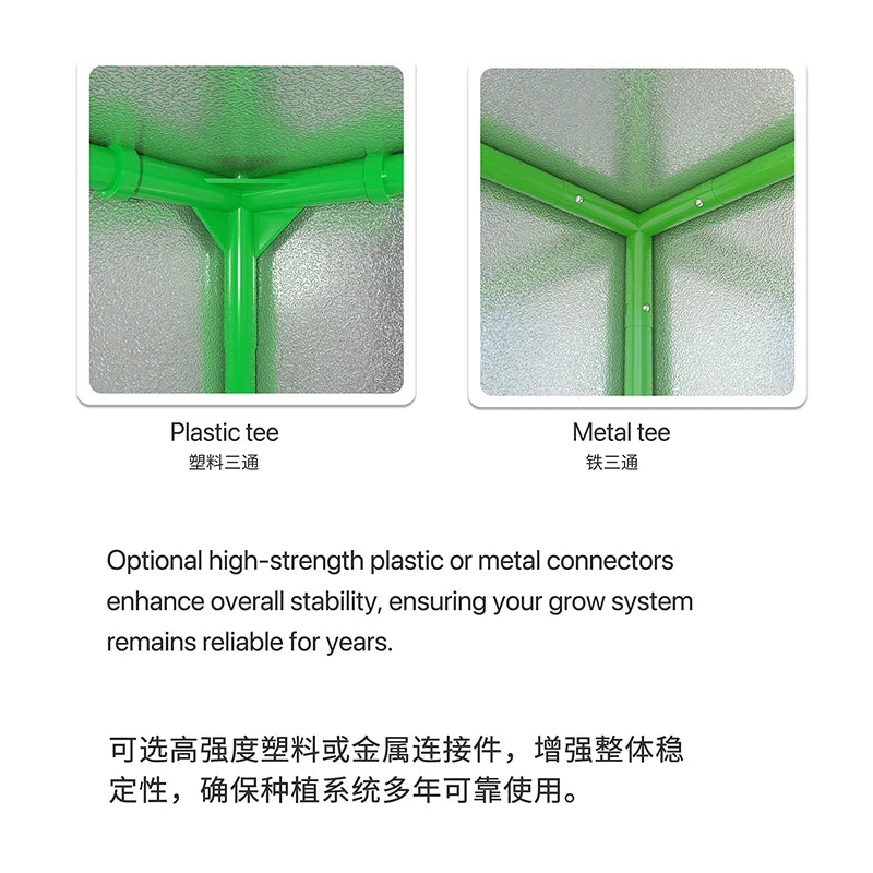 600D Oxford Fabric Grow Tent with Metal Frame for Indoor Plants