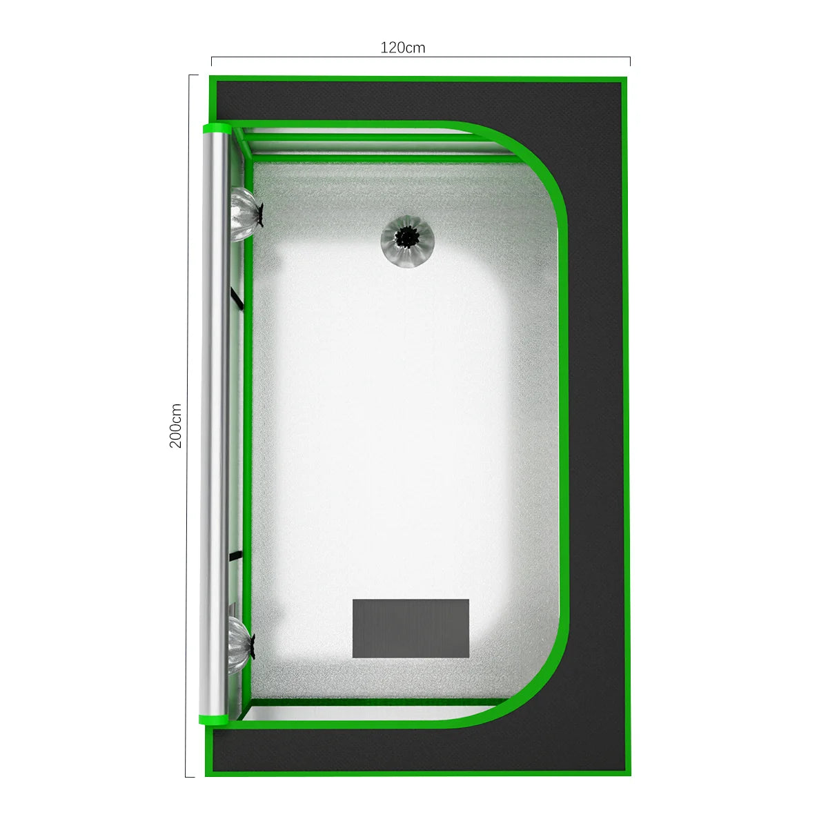 600D Oxford Fabric Grow Tent with Metal Frame 120x120x200 cm