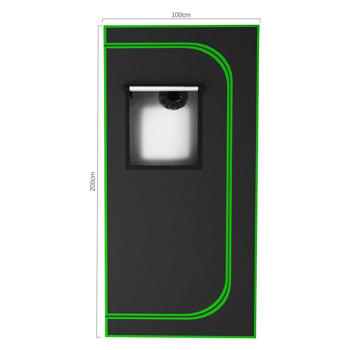 600D Oxford Fabric Grow Tent with Metal Frame 100x100x200 cm