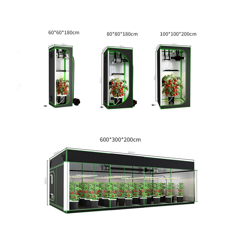 600D Oxford Fabric Grow Tent with Metal Frame for Indoor Plants