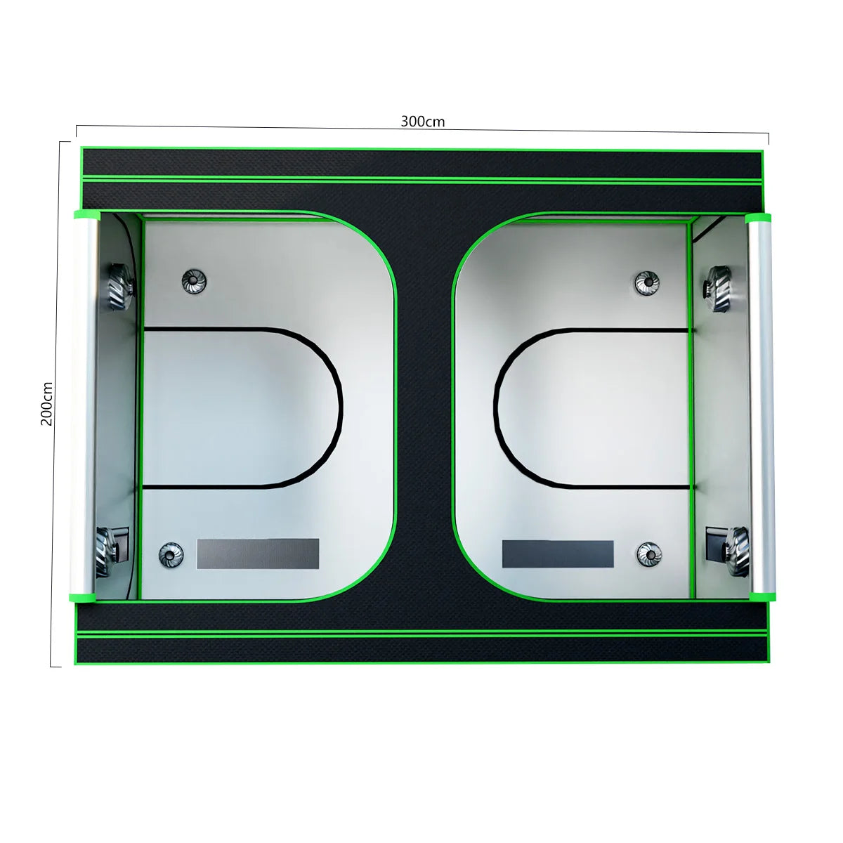 600D Oxford Fabric Grow Tent with Metal Frame 150x300x200 cm