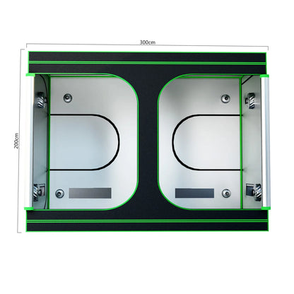 600D Oxford Fabric Grow Tent with Metal Frame 150x300x200 cm