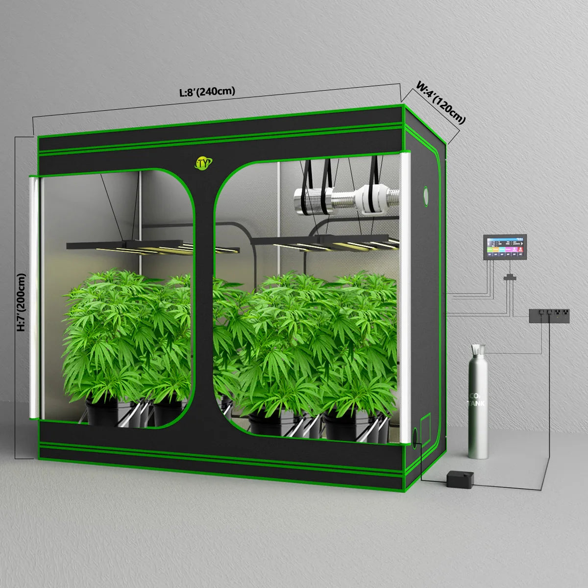 Electric Duct Fan Ventilation Kit with Activated Charcoal Filter for Grow Tents