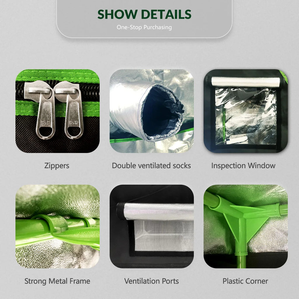 100x100x200 cm Grow Tent Kit with LED Light Carbon Filter and Duct Fan