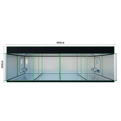 600D Oxford Fabric Grow Tent with Metal Frame 600x300x200 cm
