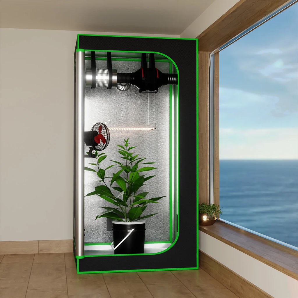100x100x200 cm Grow Tent Kit with LED Light Carbon Filter and Duct Fan