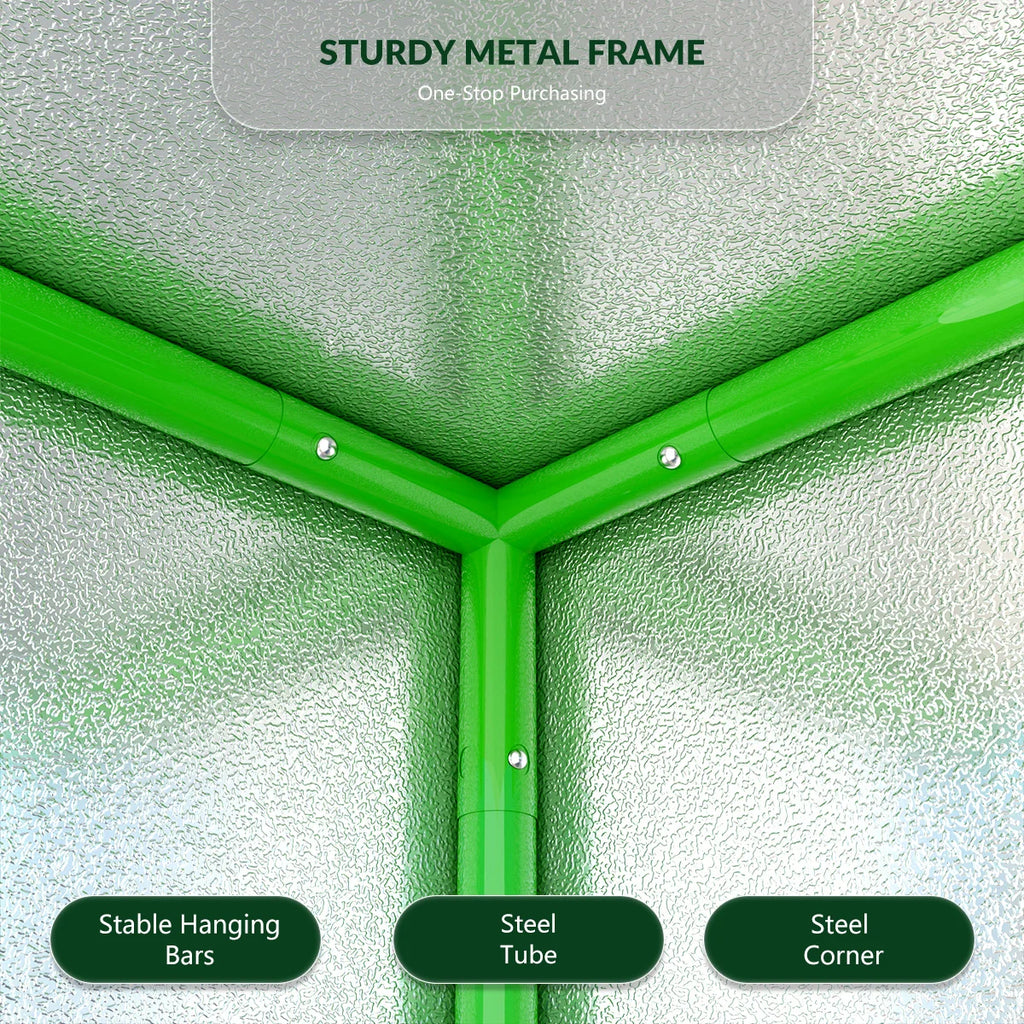 600D Oxford Fabric Grow Tent Kit with LED Light and Ventilation System 600x300x200 cm