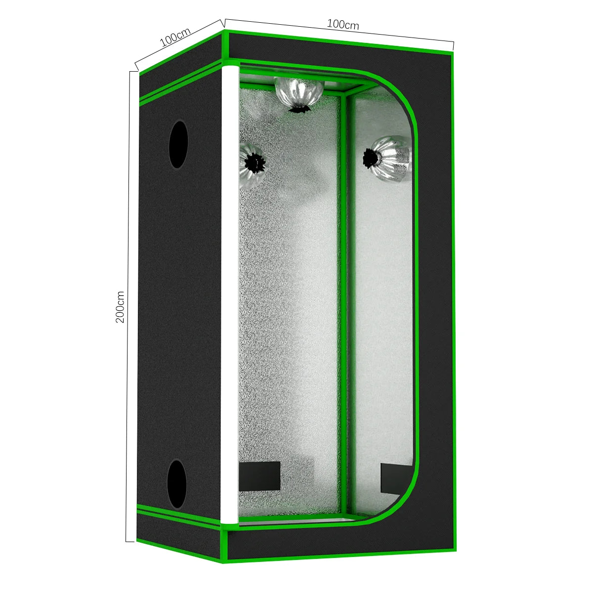 600D Oxford Fabric Grow Tent with Metal Frame 100x100x200 cm