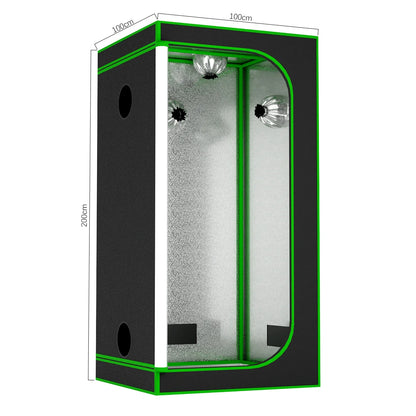 600D Oxford Fabric Grow Tent with Metal Frame 100x100x200 cm