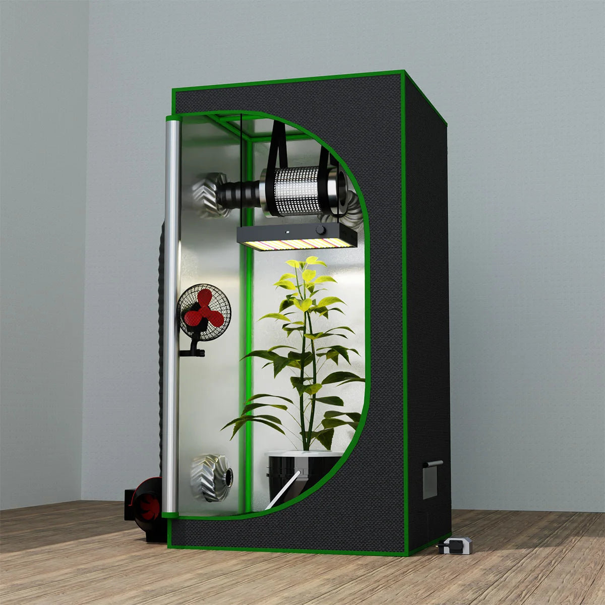 600D Oxford Fabric Grow Tent with Metal Frame 80x80x180 cm