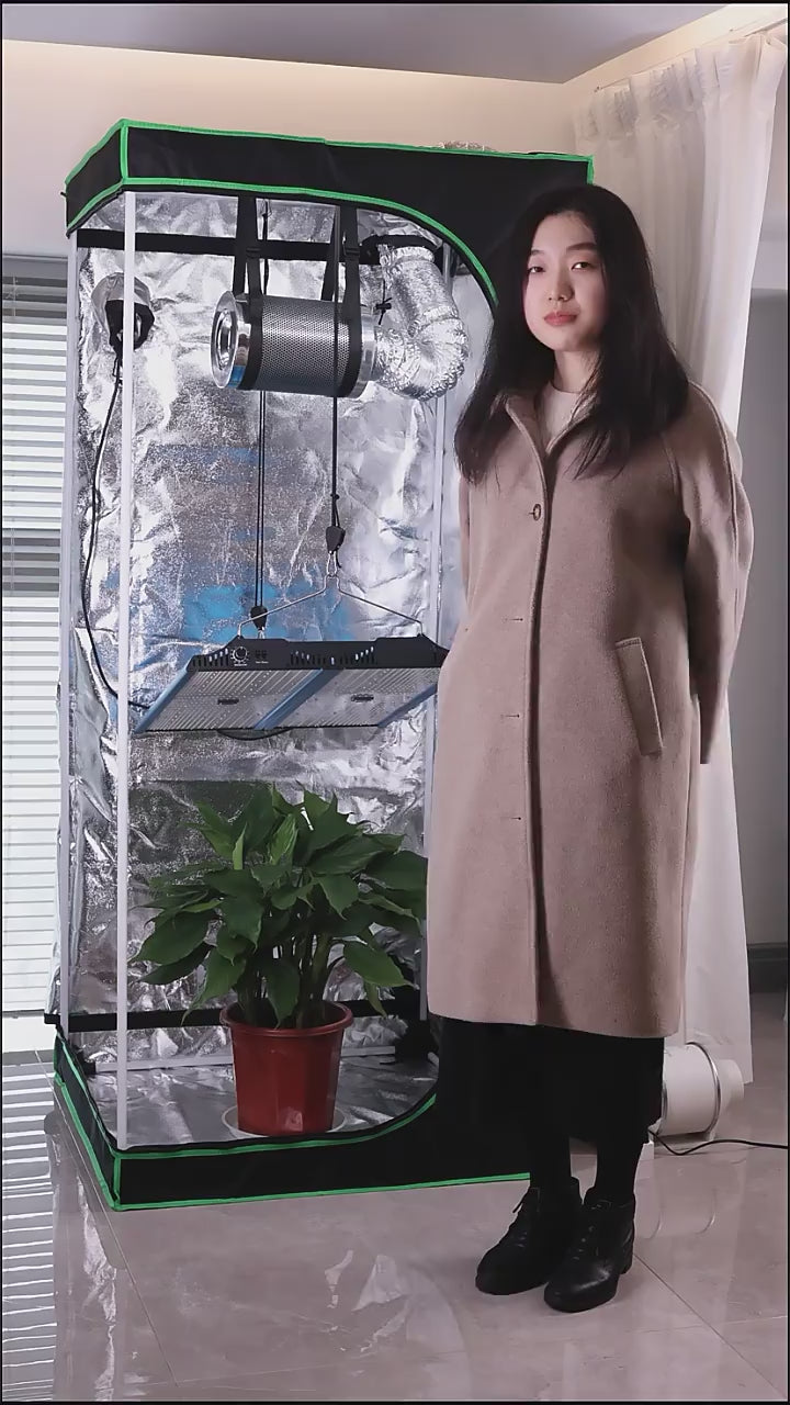 100x100x200 cm Grow Tent Kit with LED Light Carbon Filter and Duct Fan